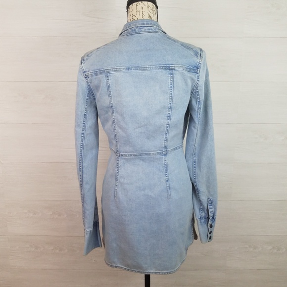 FREE PEOPLE Dynomite Light Denim Mini Dress XS - Picture 4 of 7